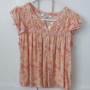 Rose & Olive Women's Peach Floral Blouse